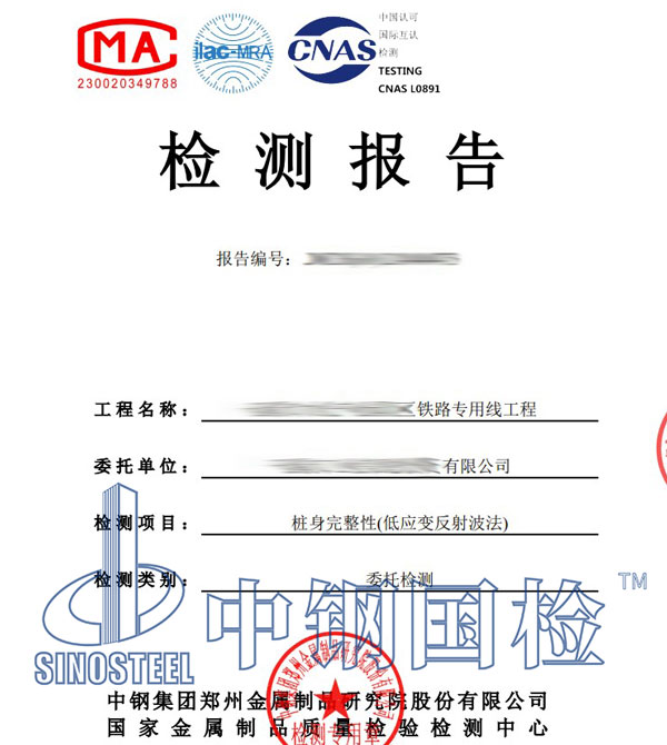 鉆孔灌注樁檢測報告